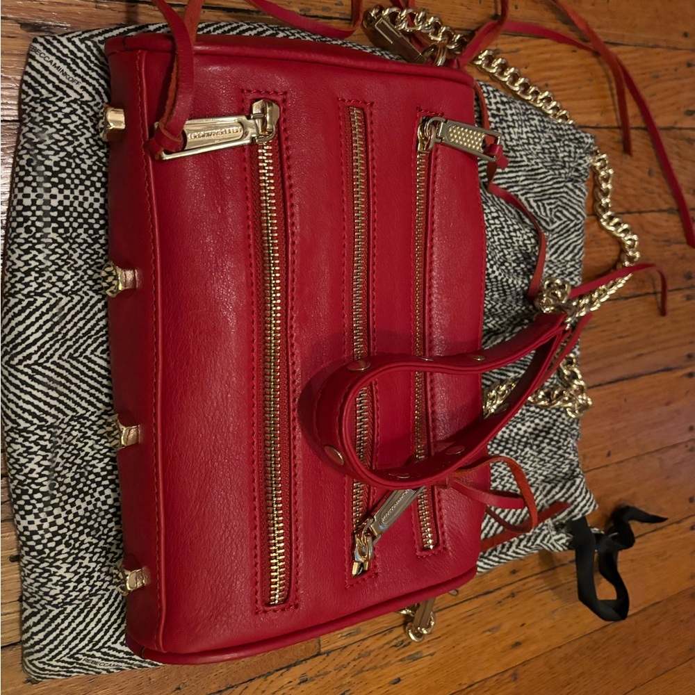 Rebecca Minkoff Red Crossbody Bag with Gold Chain